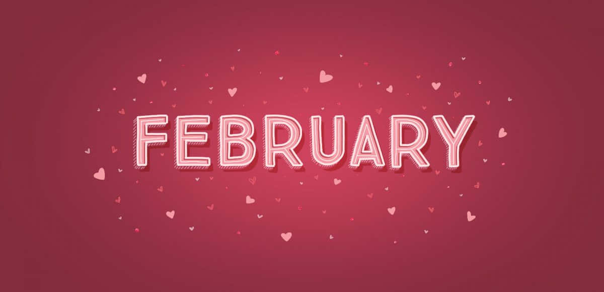 February, pink hearts, deep rose background, SD Desktop Wallpaper