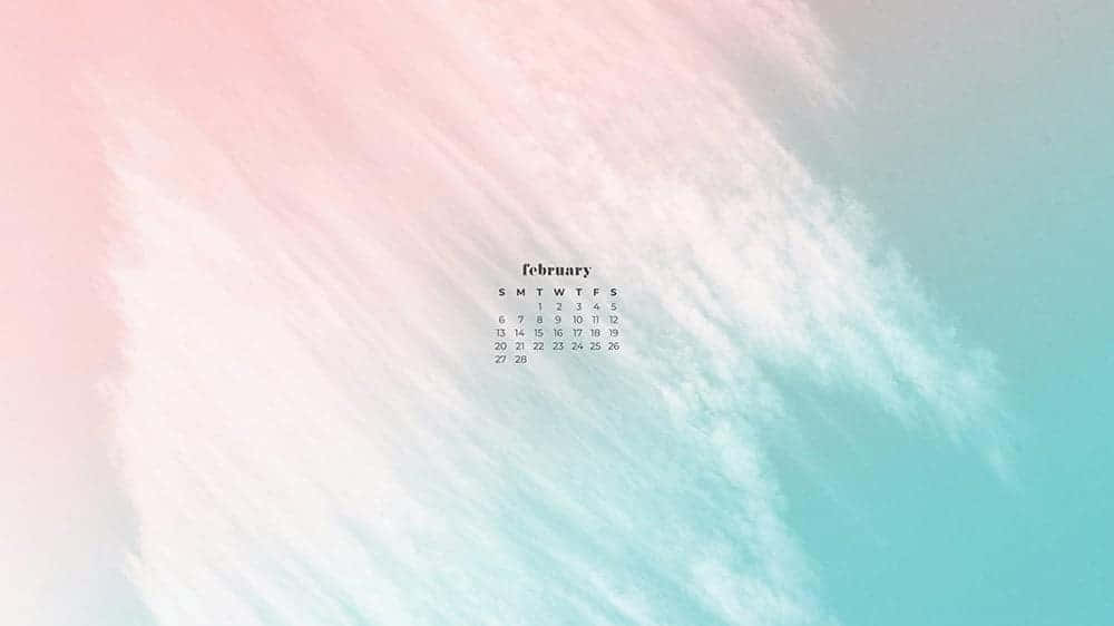 February, pink, teal, SD Desktop Wallpaper