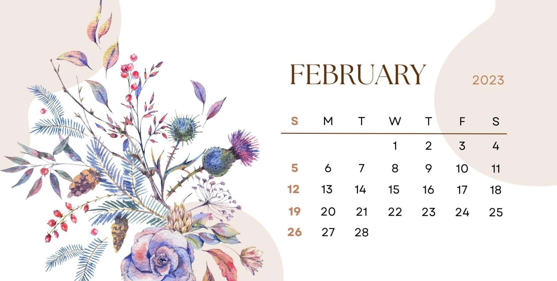 February 2023, thistles, roses, Full HD Desktop Wallpaper