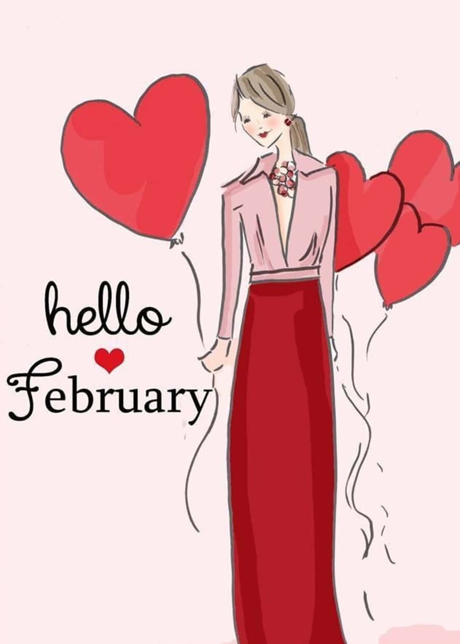 February iPhone, red skirt, pink blouse, SD Phone Wallpaper