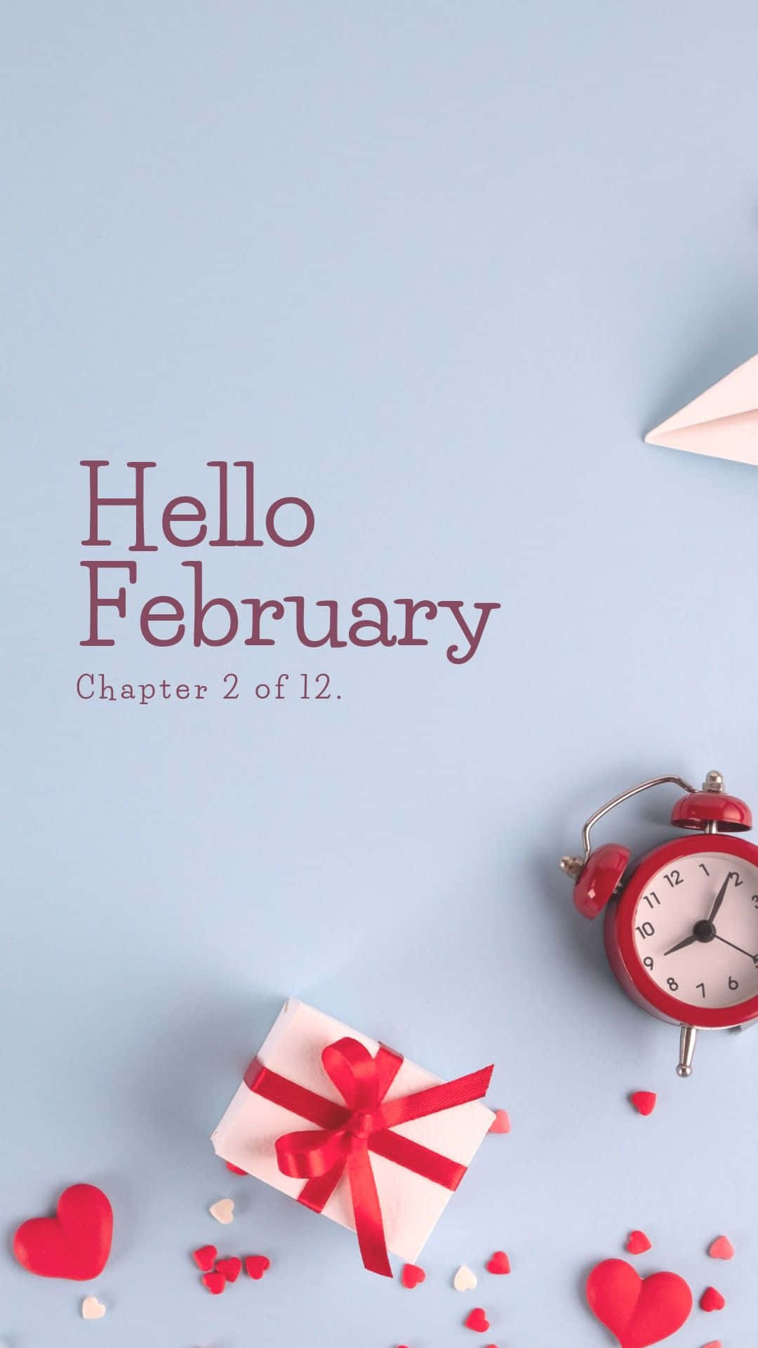February iPhone, red alarm clock, wrapped gift, Full HD Phone Wallpaper