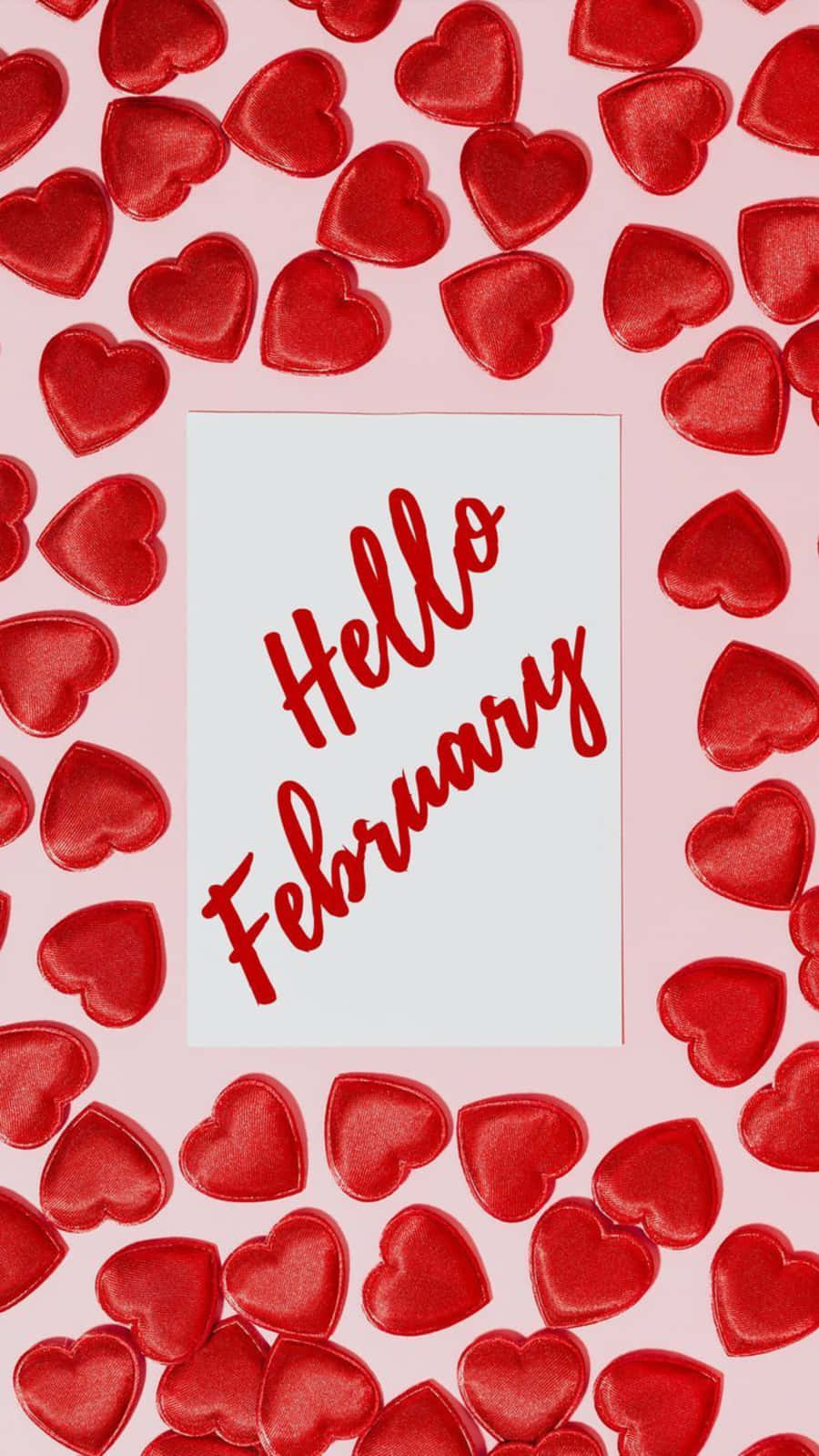 February iPhone, white card, red cursive text, HD Phone Wallpaper