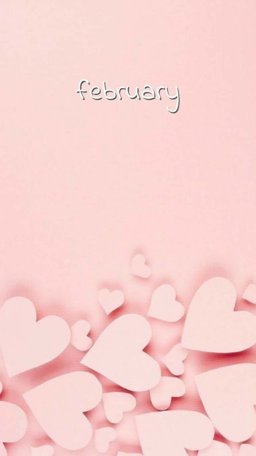 february iphone, soft pink background, scattered paper hearts, HD Phone Wallpaper