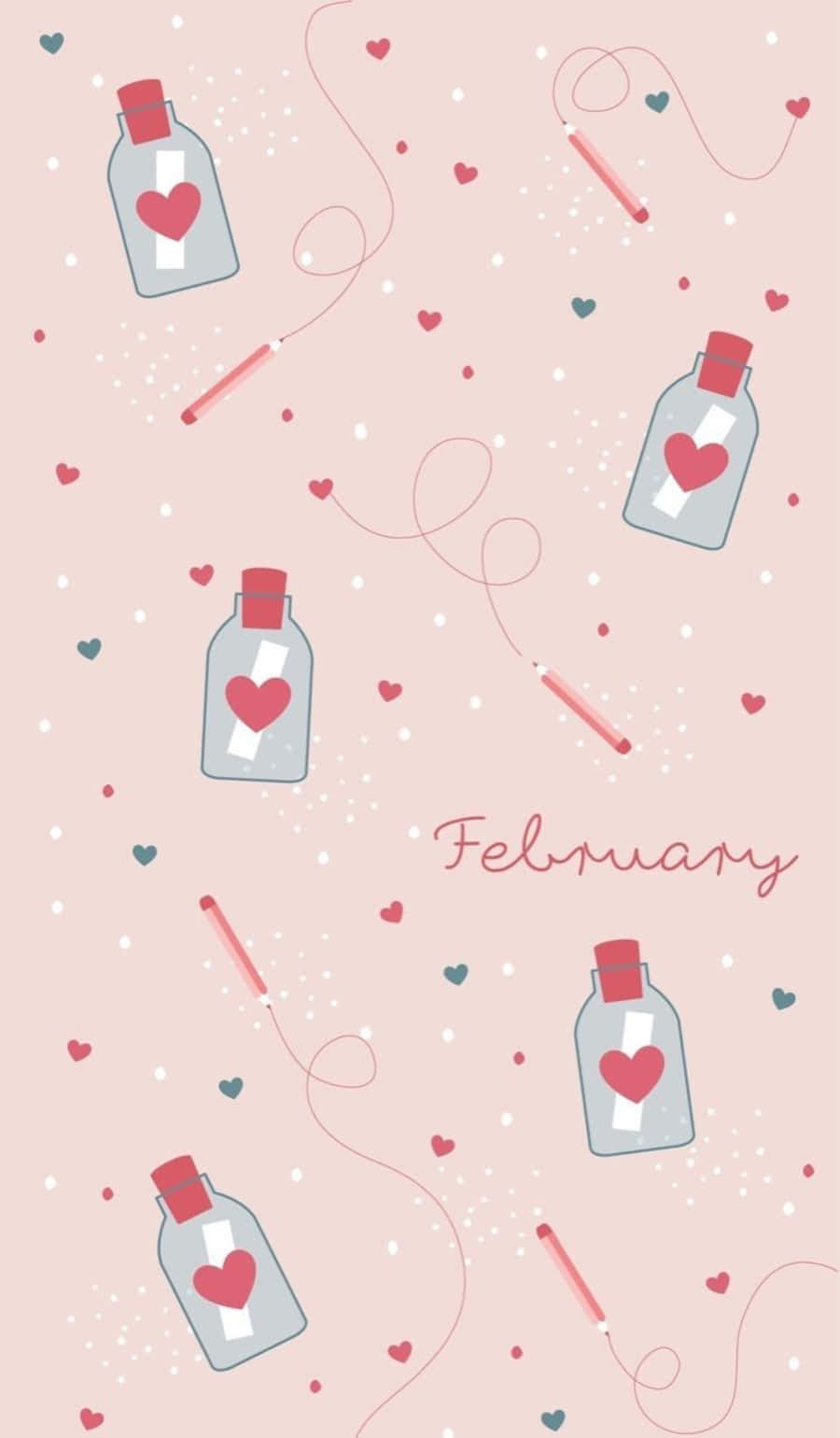 February iPhone, pink background, glass bottles, HD Phone Wallpaper