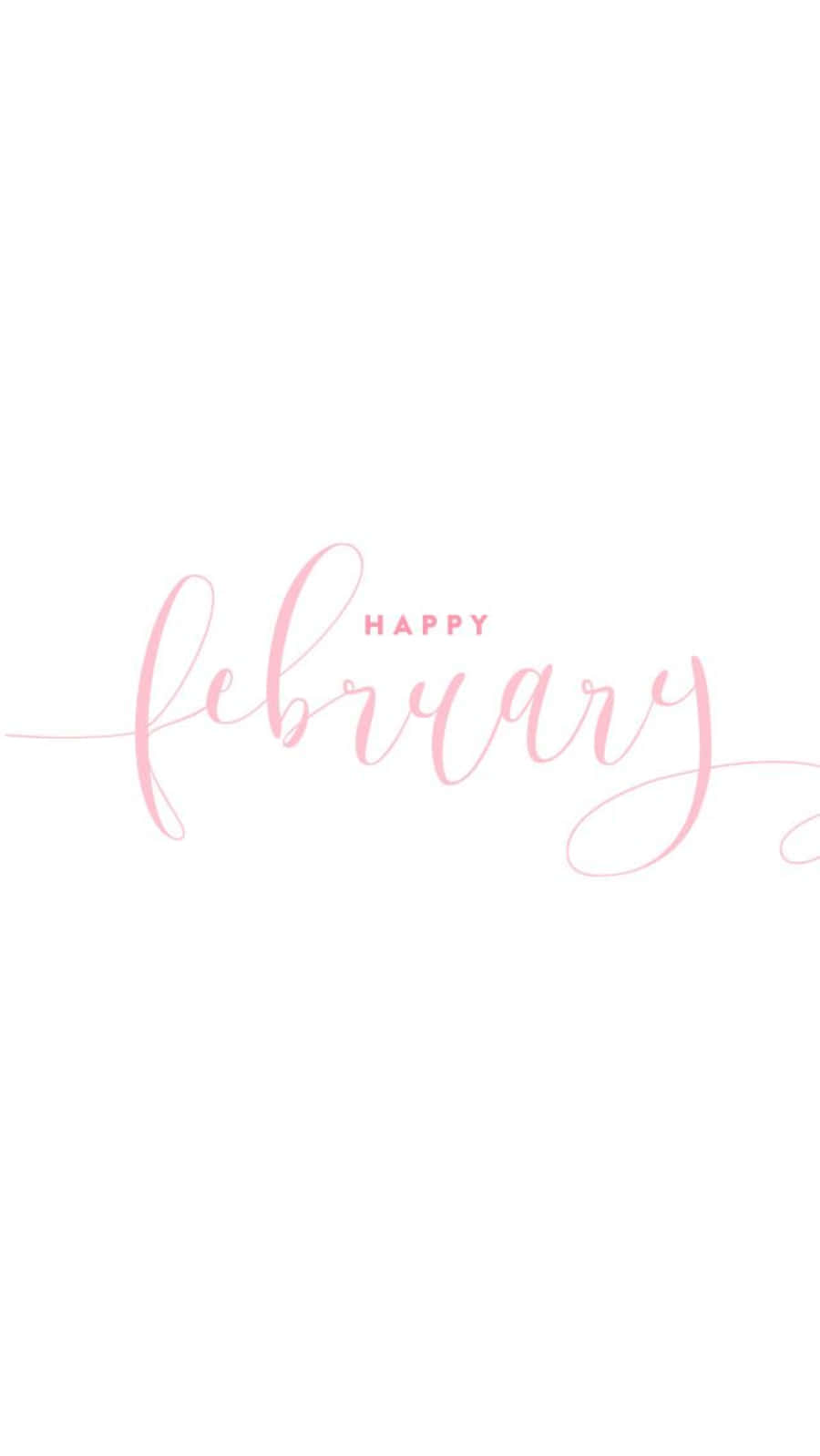 February iPhone, pink cursive text, Happy February, HD Phone Wallpaper