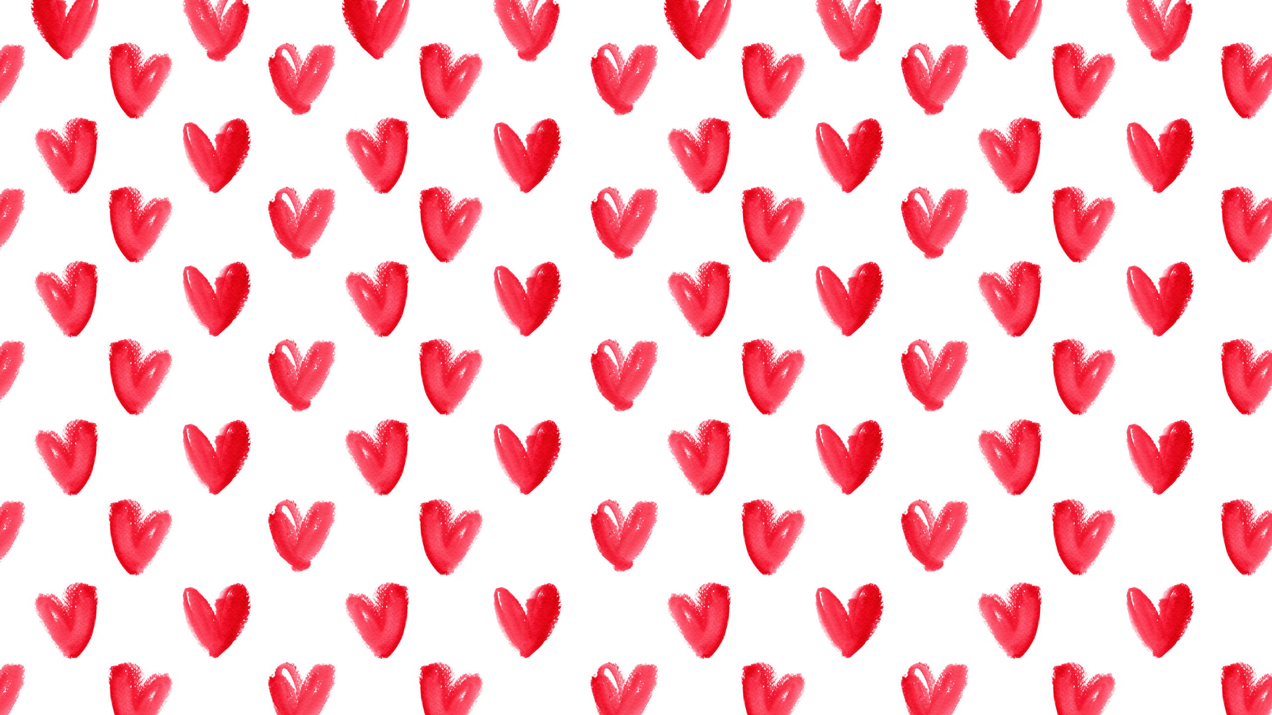 red hearts, hand drawn, white background, 2K Desktop Wallpaper