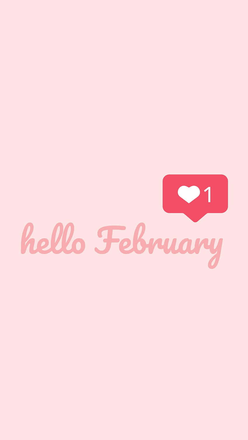 hello February, soft pink background, cursive text, HD Phone Wallpaper