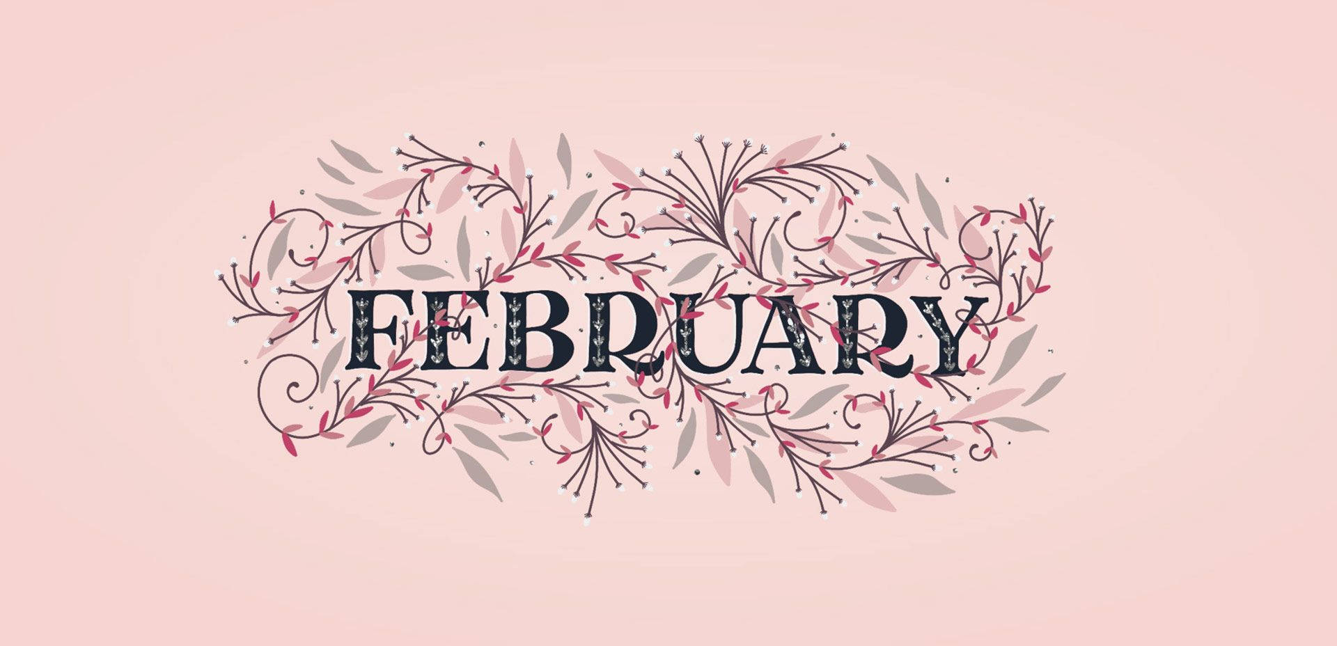 February, pink, gray, Full HD Desktop Wallpaper