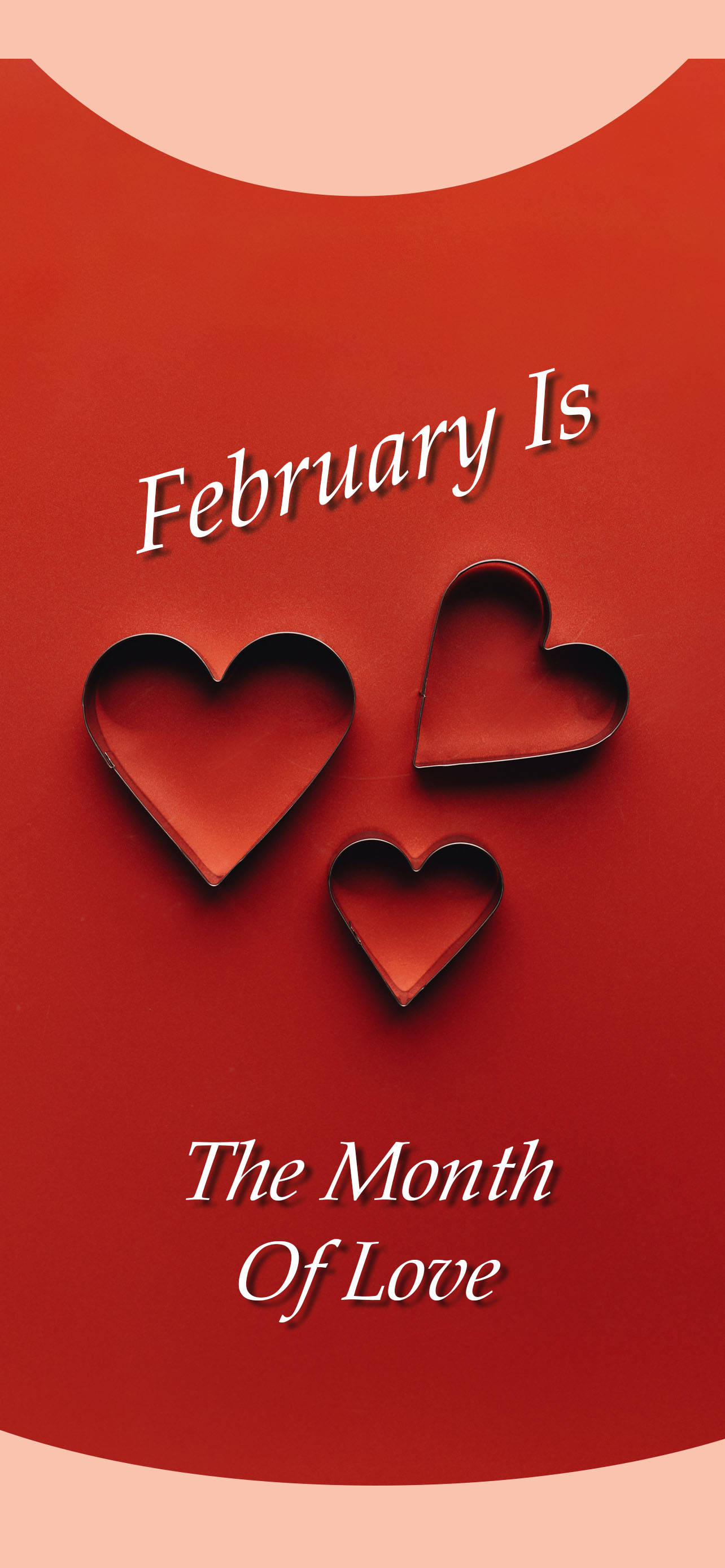 February, Love, metallic heart-shaped cutters, 2K Phone Wallpaper
