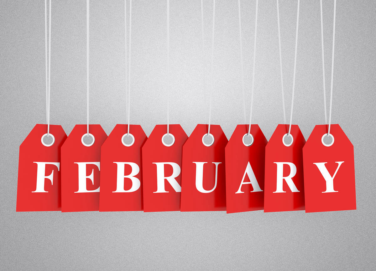 February, red, hanging tags, SD Desktop Wallpaper