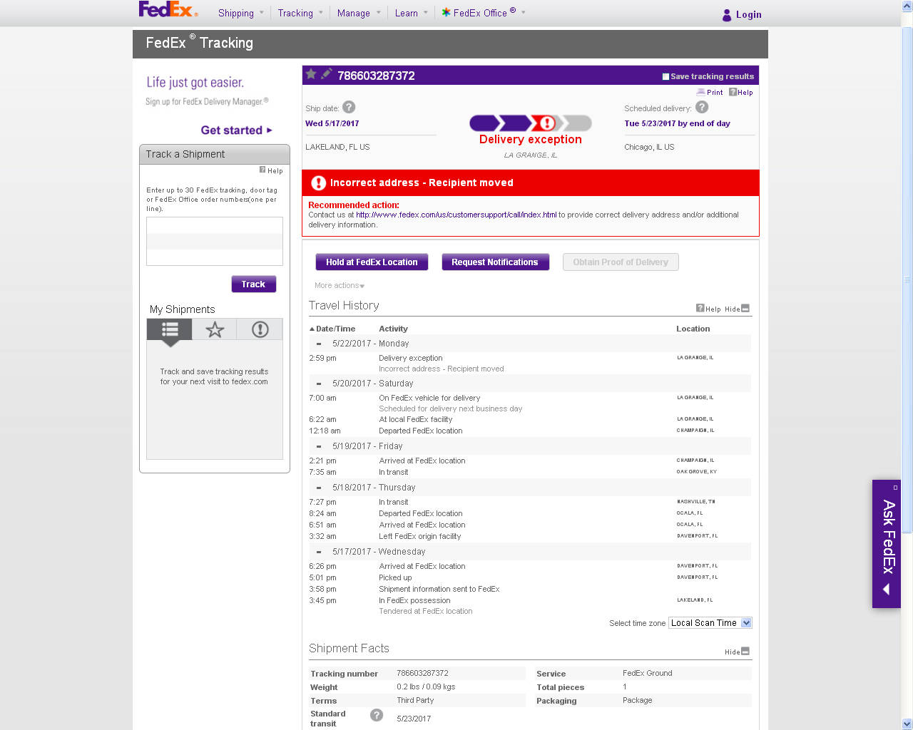 FedEx, tracking page, delivery exception, HD Desktop Wallpaper