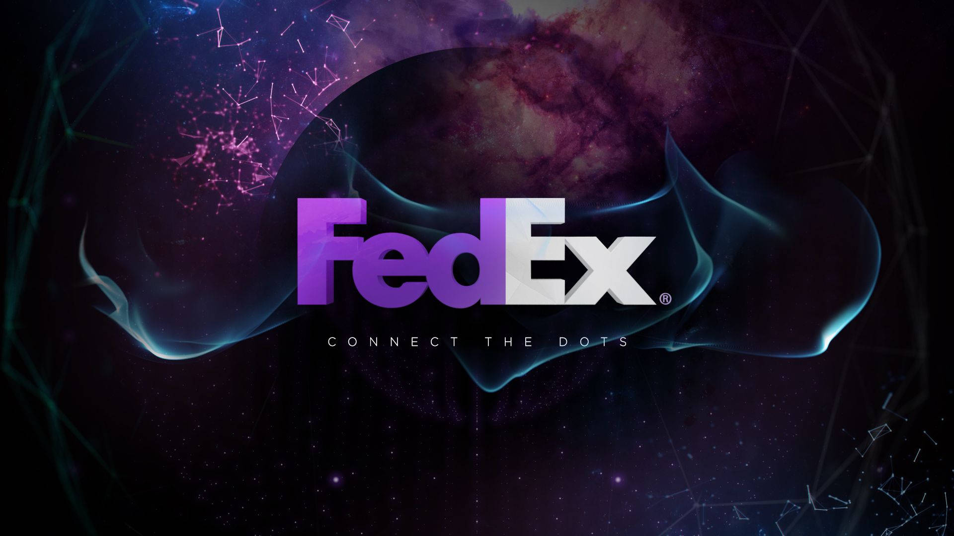 FedEx, cosmic nebulae, glowing geometric lines, Full HD Desktop Wallpaper