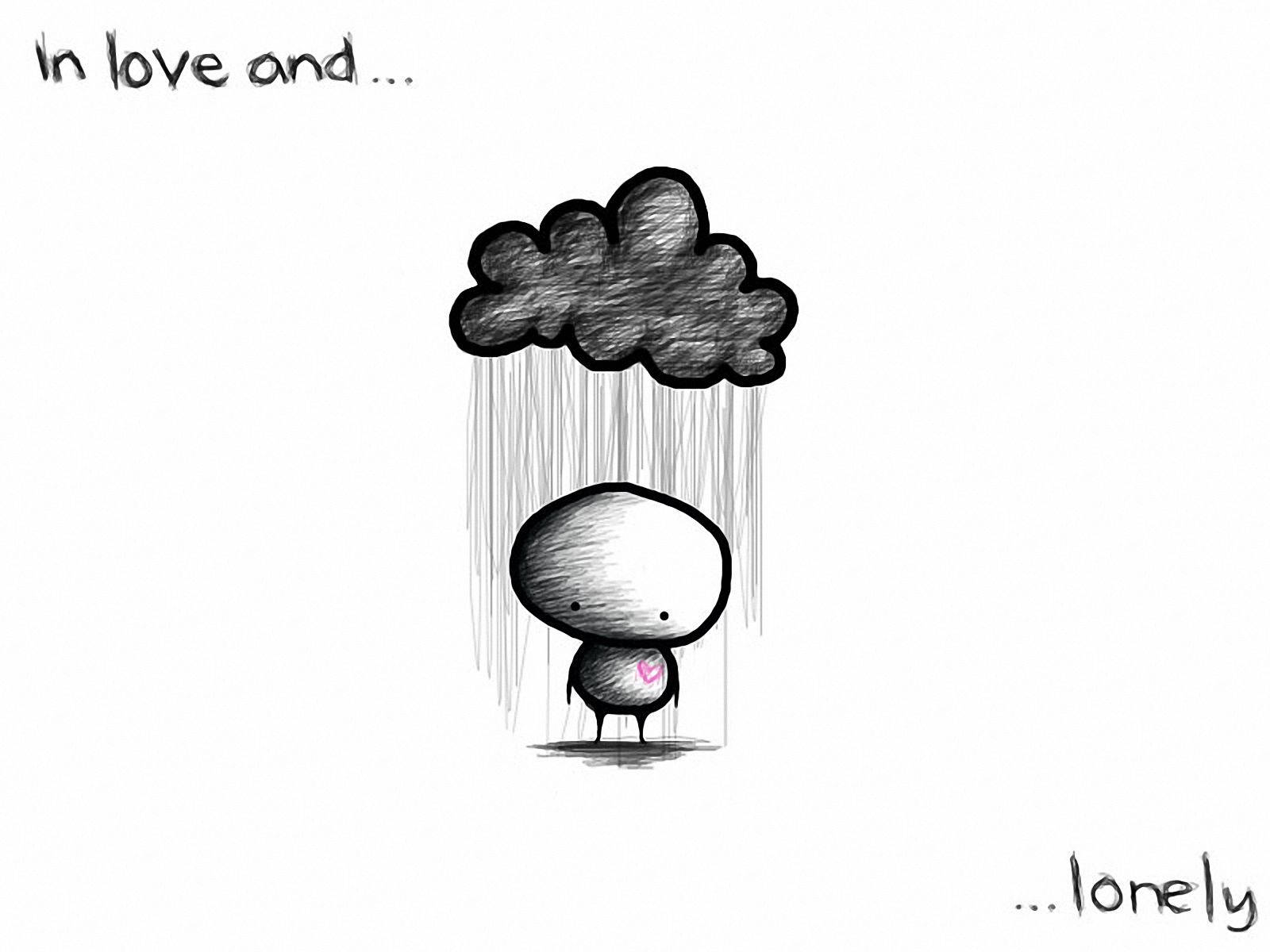 emo love feels art, pink heart, dark cloud, HD Desktop Wallpaper