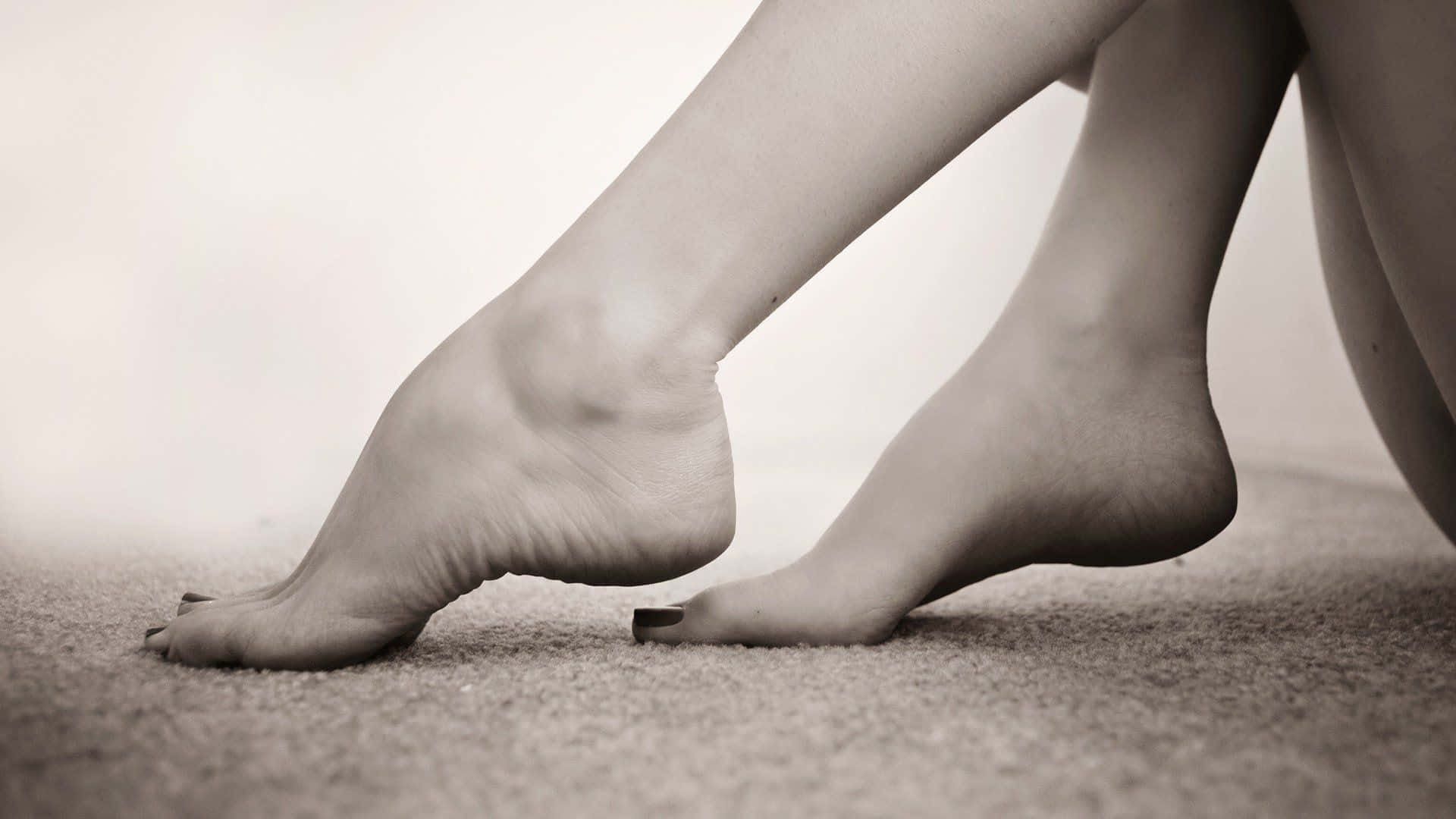 bare female feet, textured carpet, painted toenails, Full HD Desktop Wallpaper