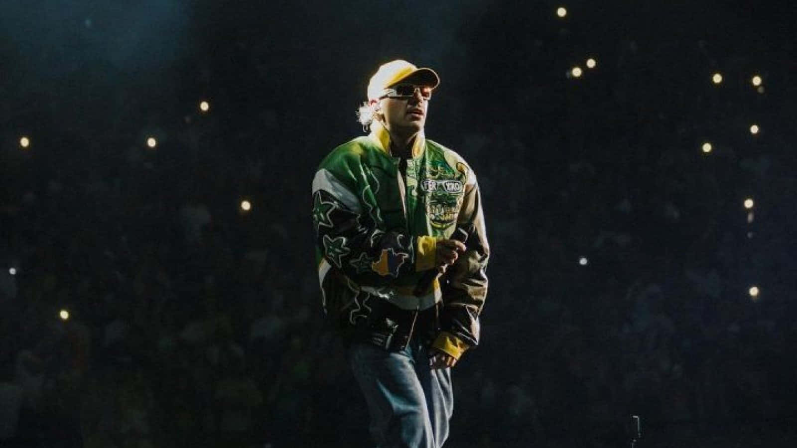 Feid, green and yellow jacket, cap, HD Desktop Wallpaper