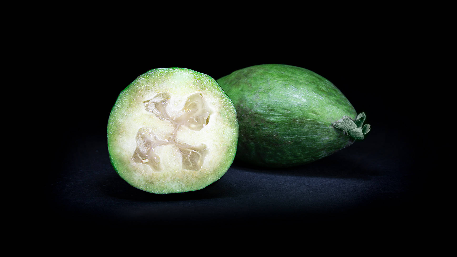 Feijoa, black, star-shaped core, Full HD Desktop Wallpaper