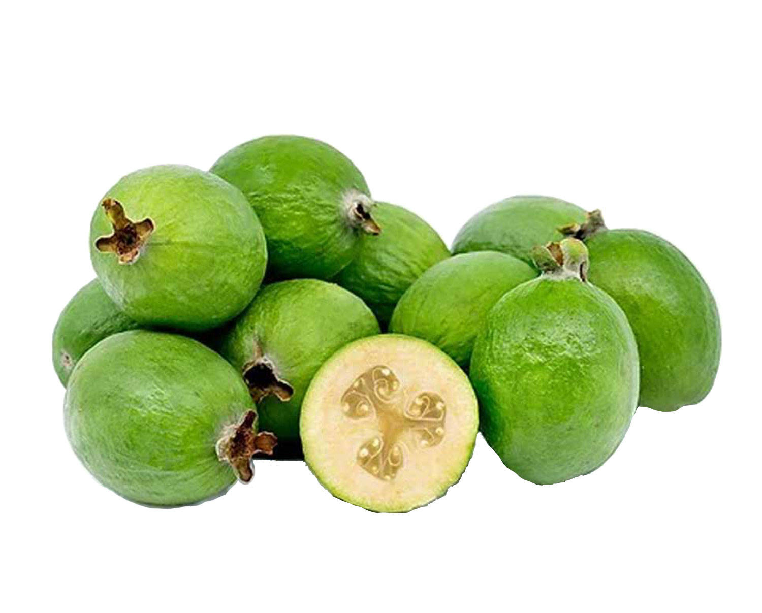 feijoas, green feijoas, creamy white flesh, HD Desktop Wallpaper