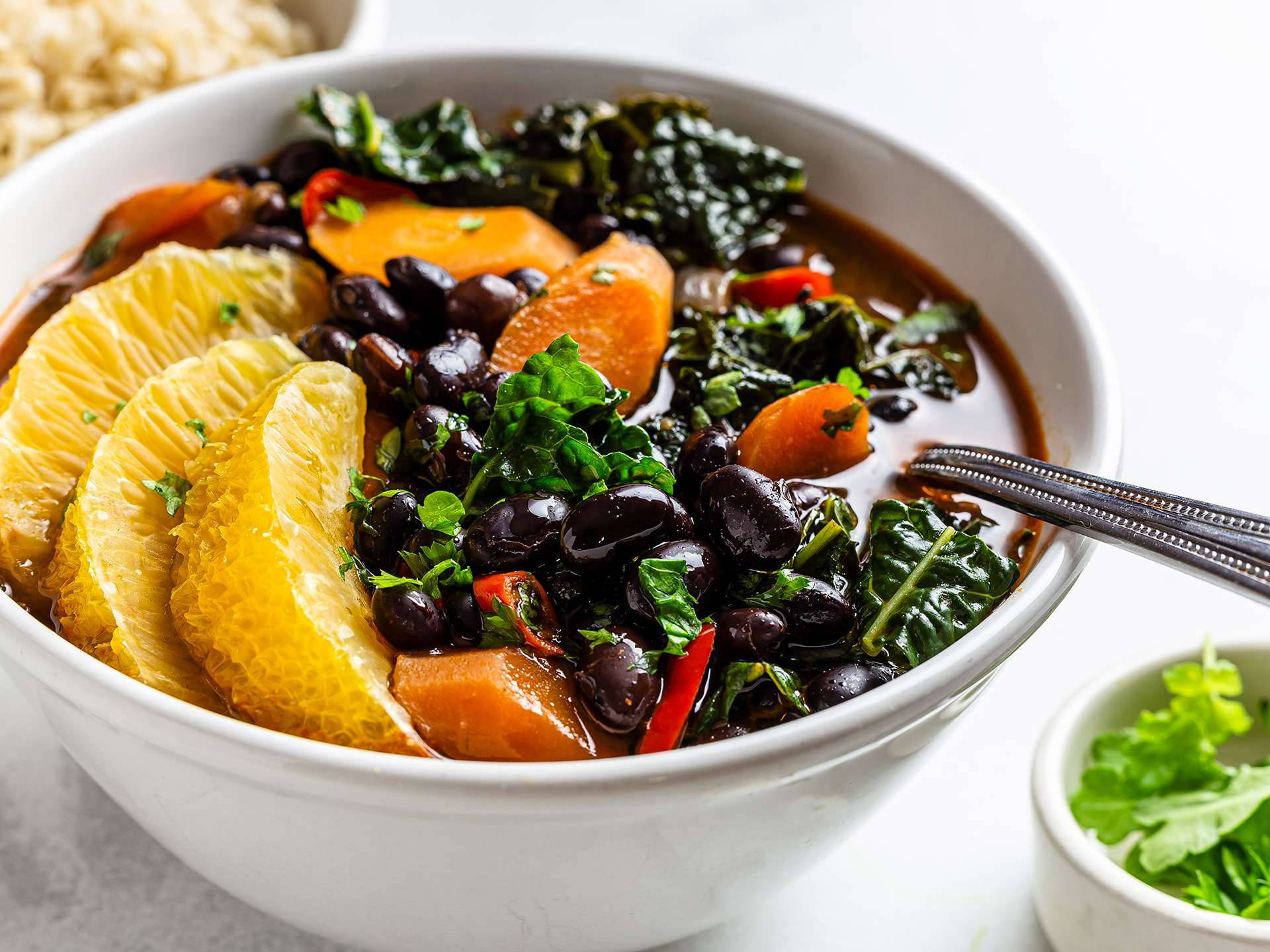 Feijoada, black bean soup, kale, Full HD Desktop Wallpaper