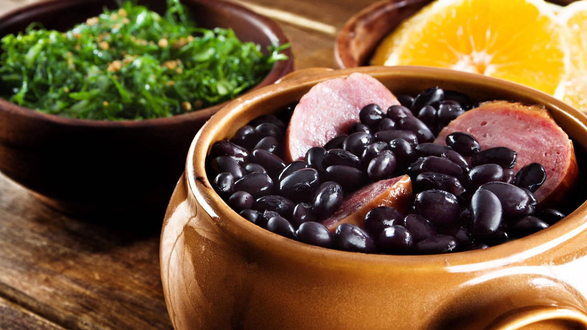 Feijoada, black beans, smoked sausage, Full HD Desktop Wallpaper
