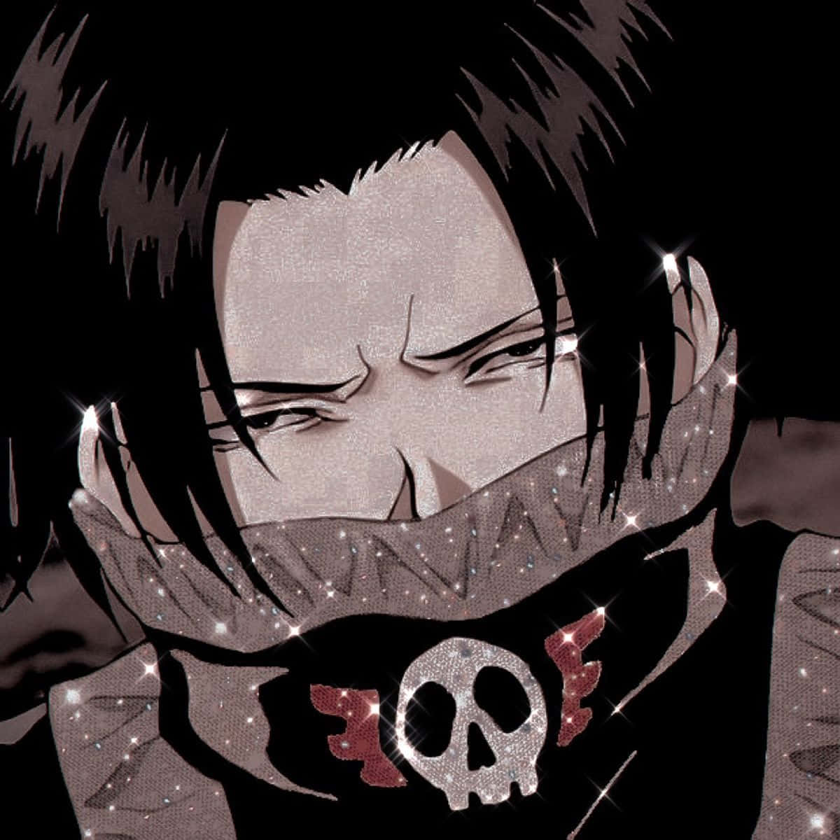 Feitan, skull emblem, dark scarf, SD Desktop Wallpaper