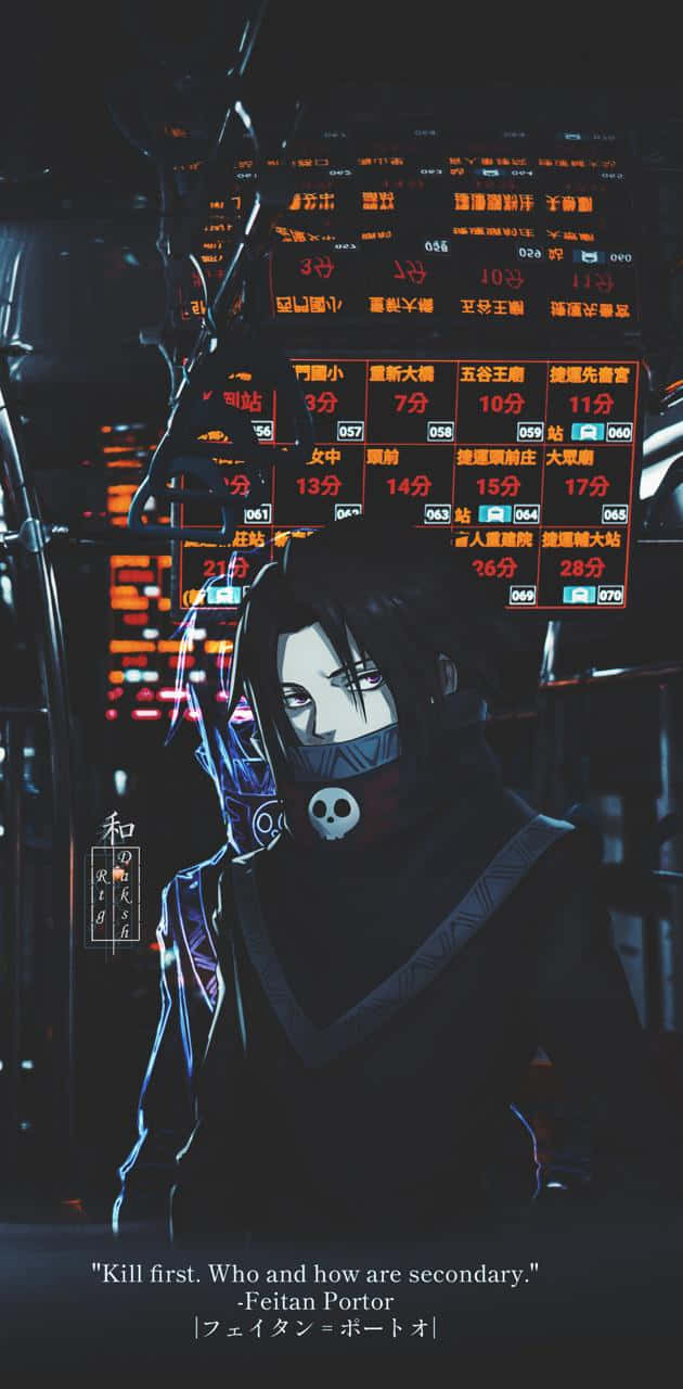 Feitan, skull motif, dim subway station, HD Phone Wallpaper
