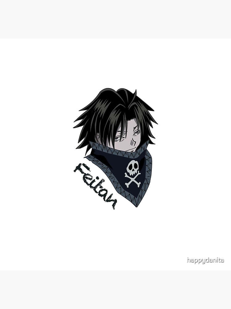 Feitan, spiky black hair, skull bandana, SD Phone Wallpaper