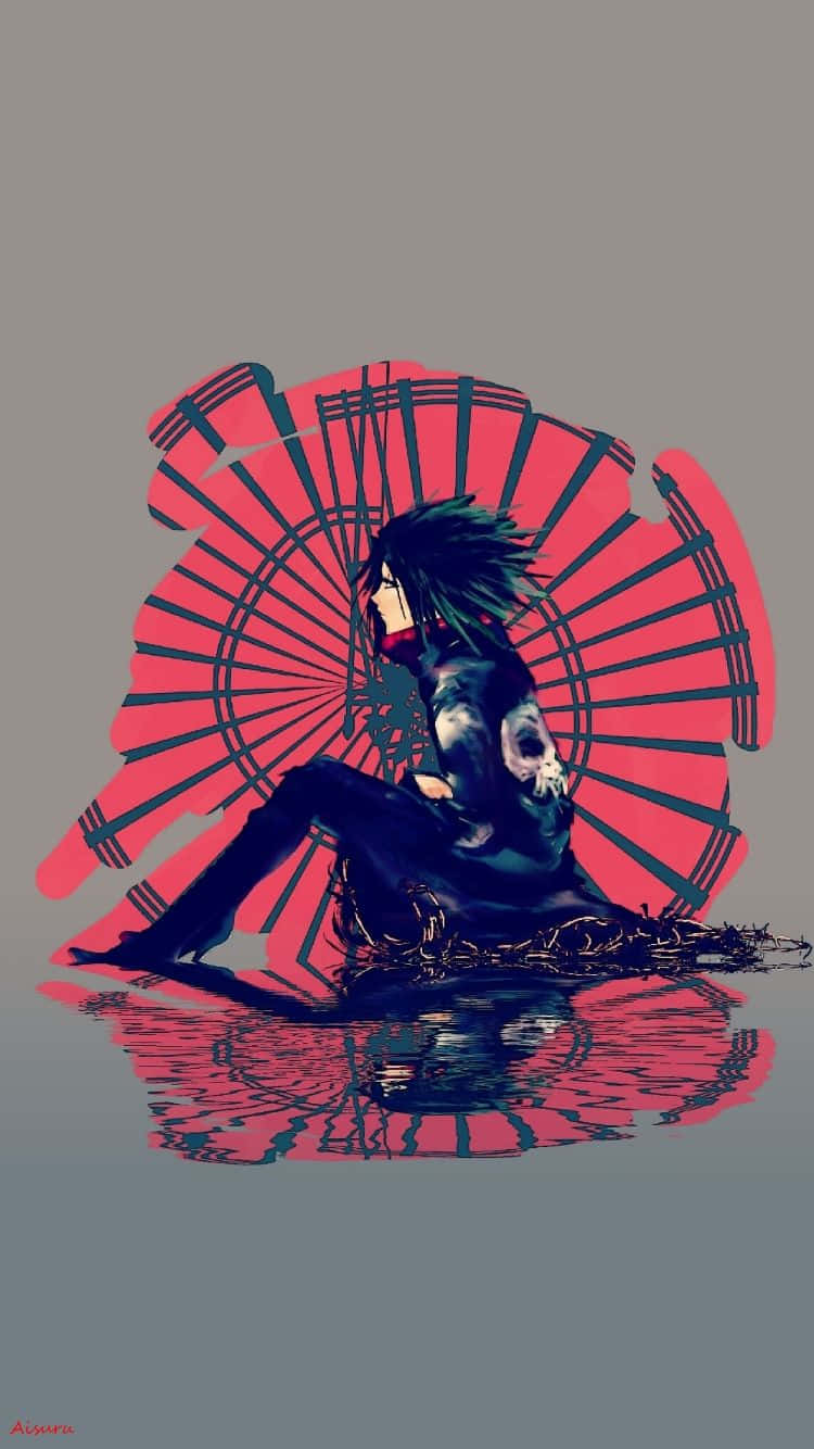 Feitan, dark-haired anime character, shattered red fan, HD Phone Wallpaper