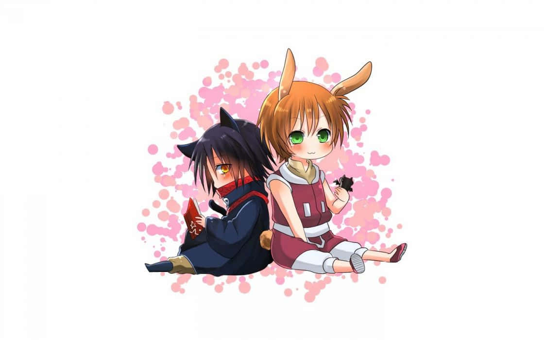 Feitan, chibi anime characters, animal ears, SD Desktop Wallpaper