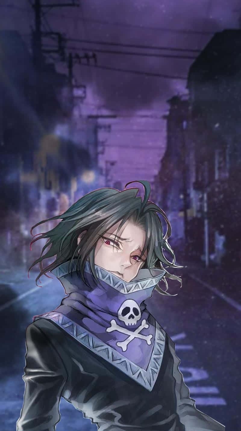 Feitan, dark-haired anime character, red eyes, HD Phone Wallpaper