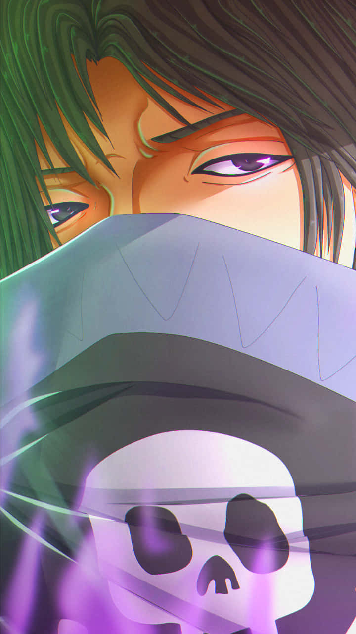 Feitan, skull-emblazoned hood, green hair, HD Phone Wallpaper