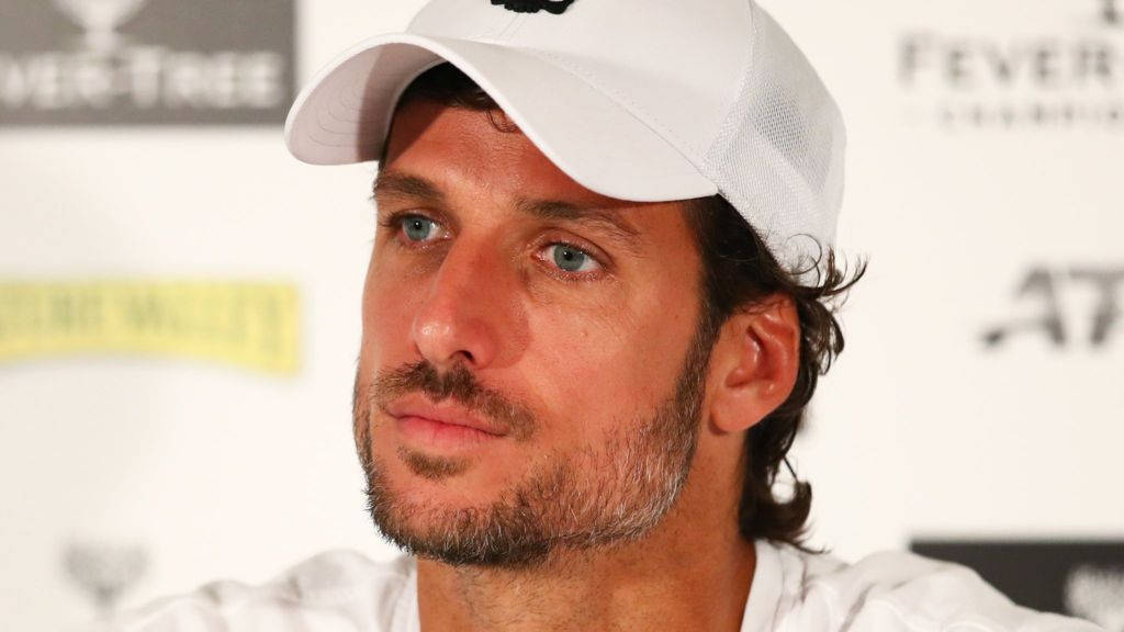 Feliciano Lopez, white cap, blue eyes, SD Desktop Wallpaper
