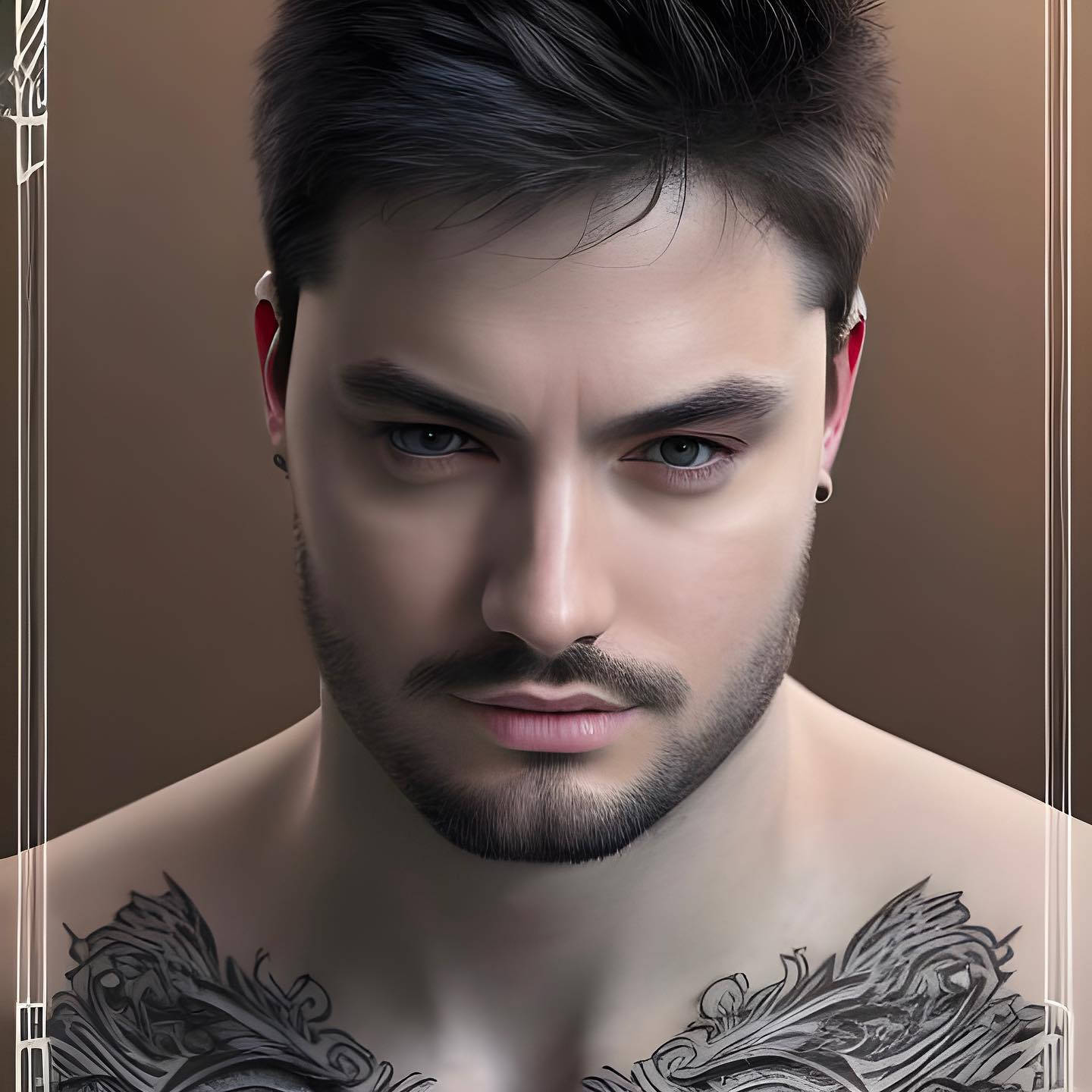 Felipe Neto, dark hair, tattoos on shoulders, HD Desktop Wallpaper