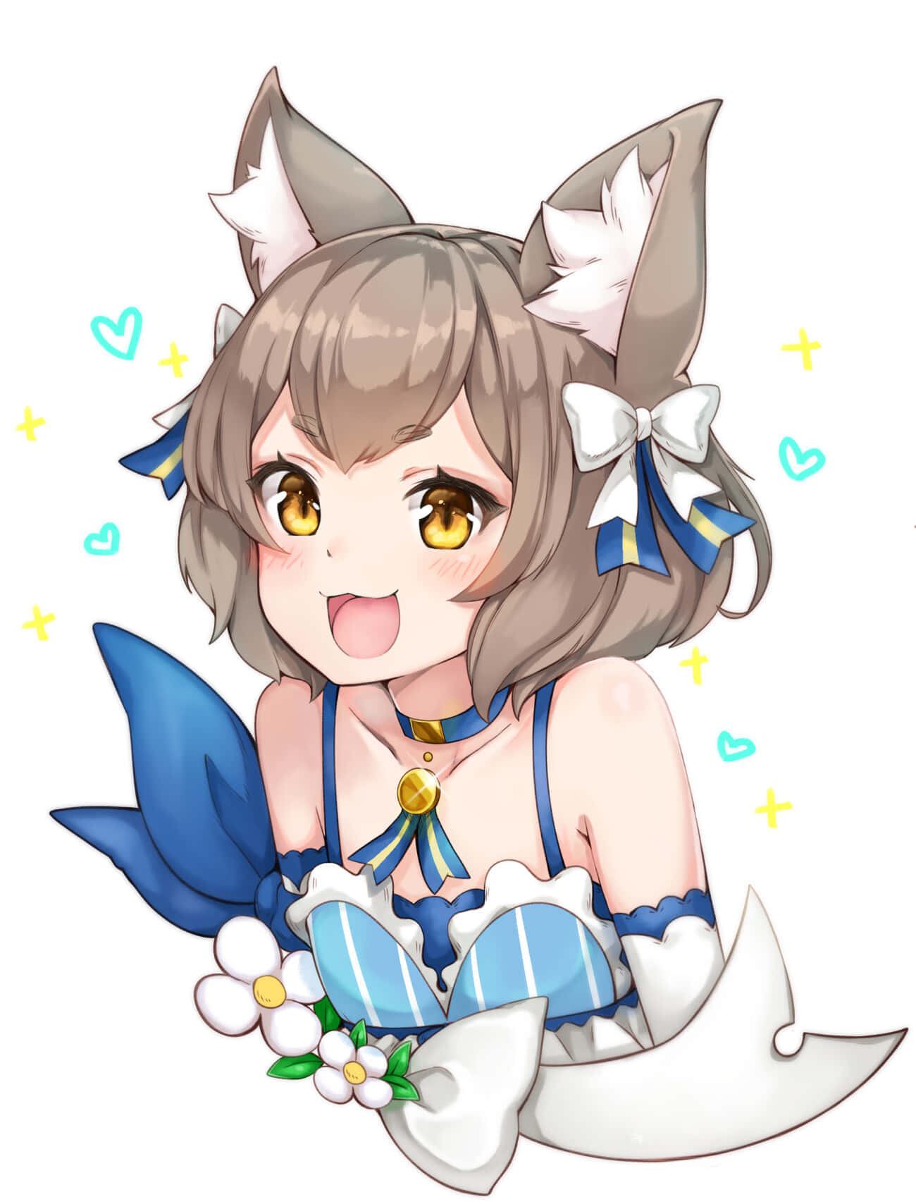 Felix Argyle, fox ears, blue dress, HD Phone Wallpaper
