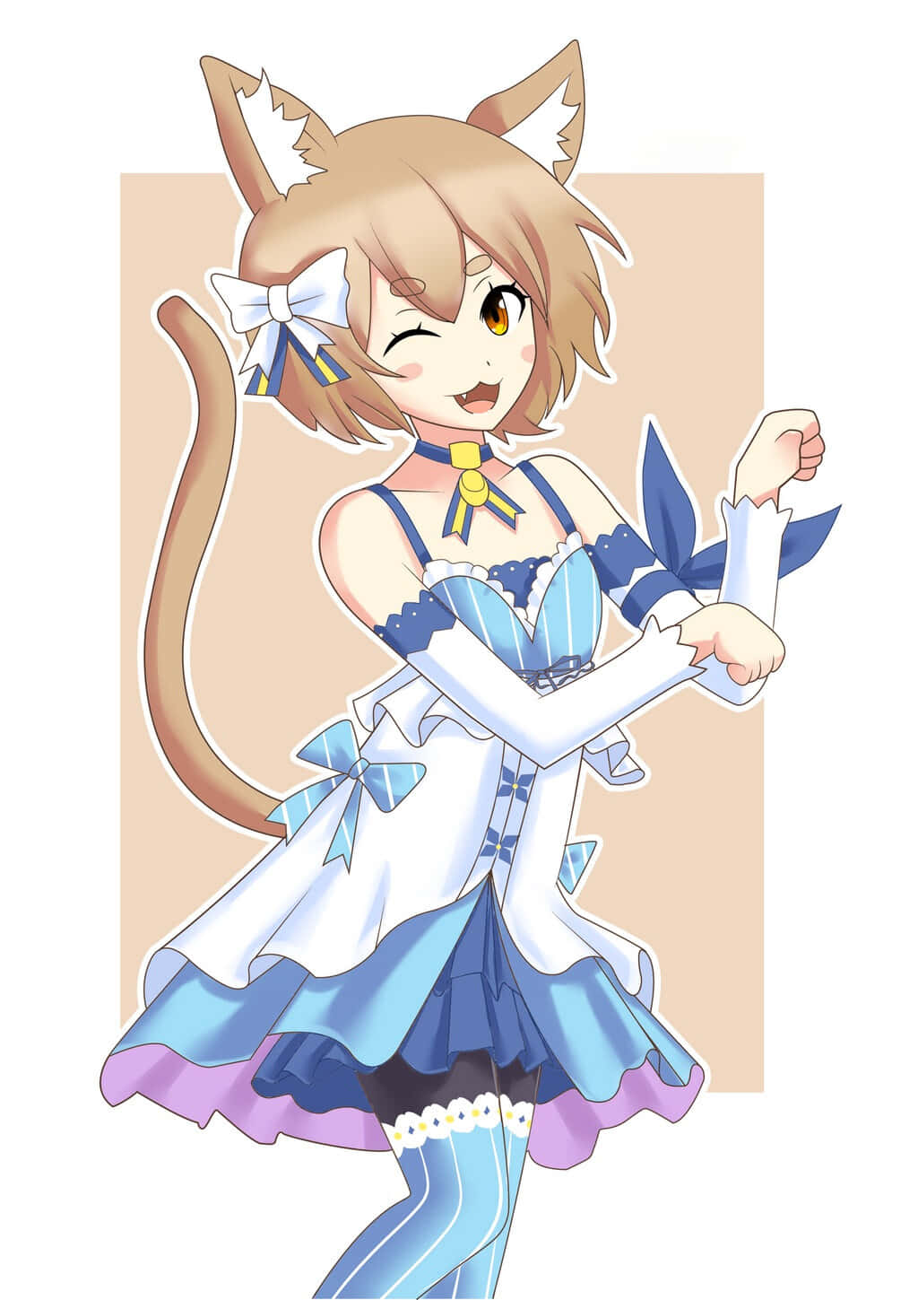 Felix Argyle, anime girl, cat ears, HD Phone Wallpaper