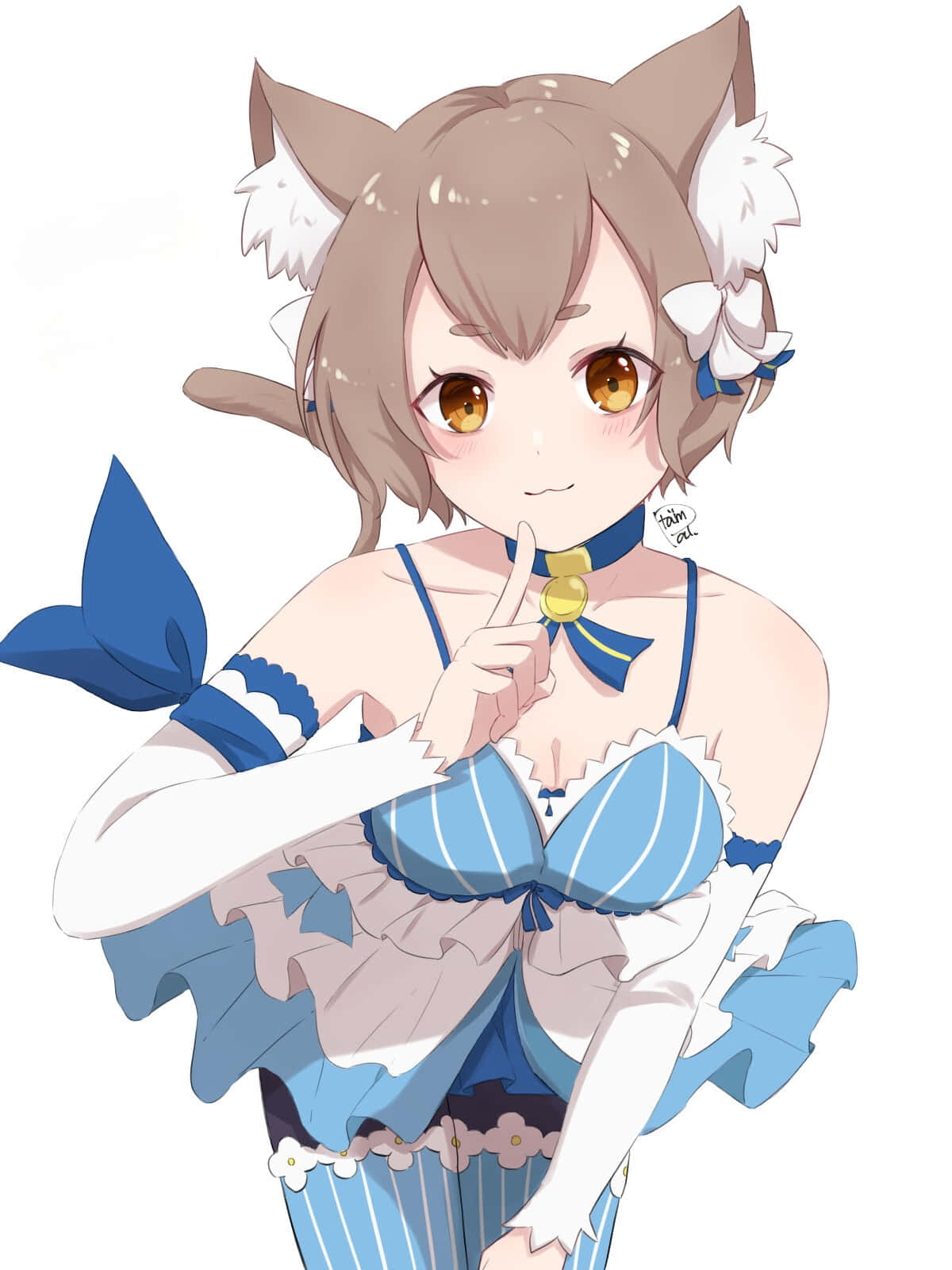Felix Argyle, fox ears, blue maid outfit, HD Phone Wallpaper