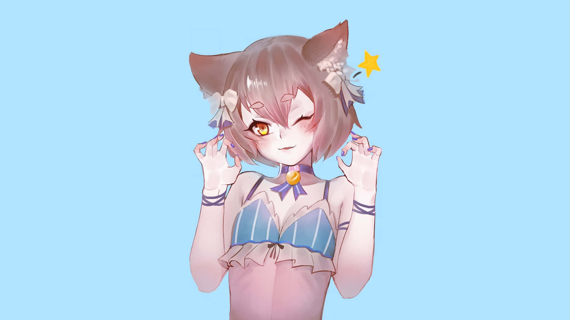 Felix Argyle, fox ears, star above her head, Full HD Desktop Wallpaper