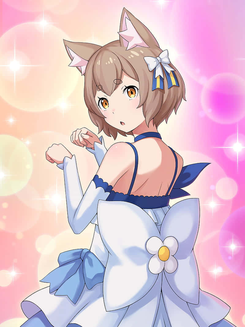 Felix Argyle, cat ears, blue and white dress, SD Phone Wallpaper