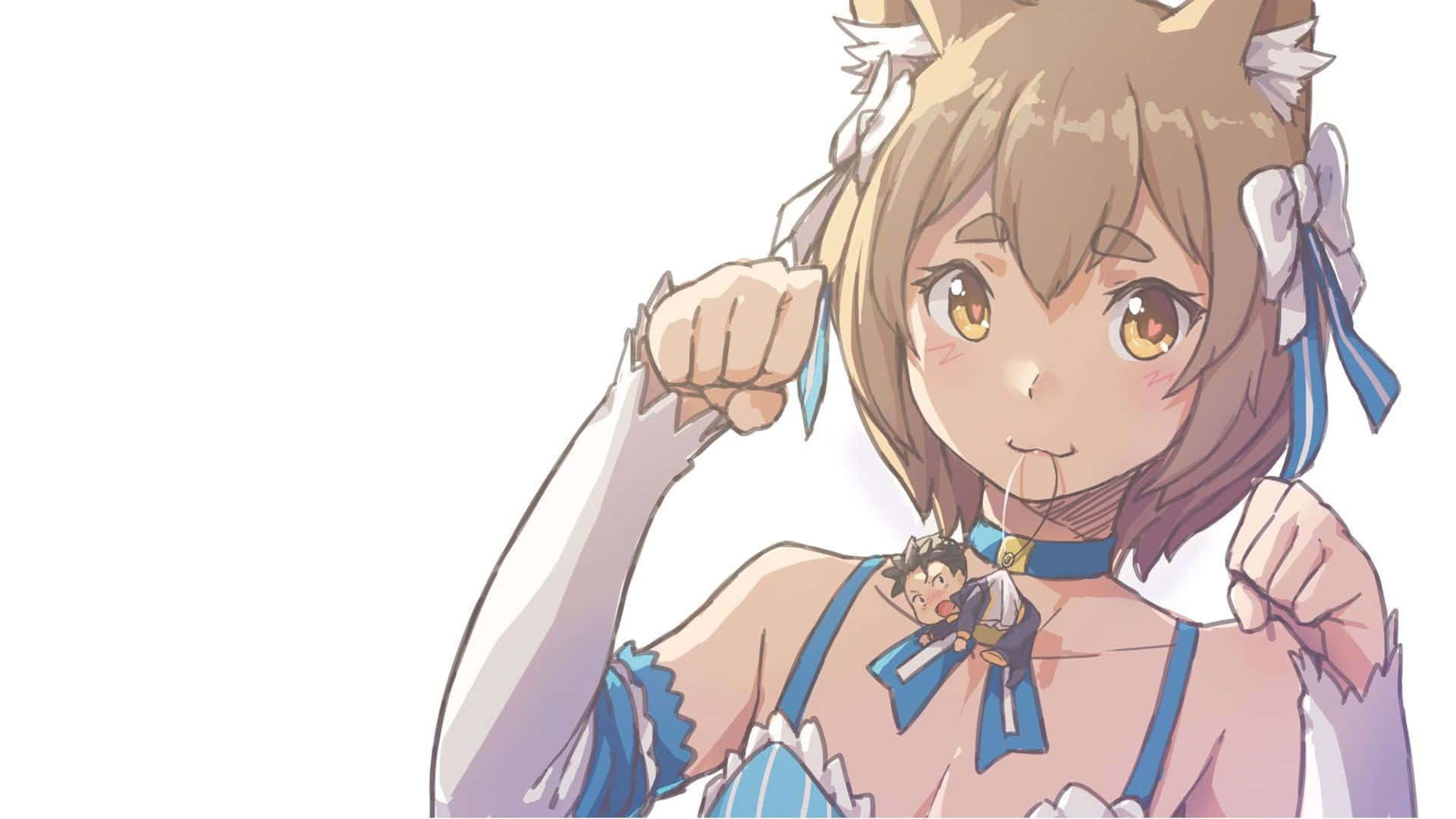 Felix Argyle, fox ears, blue bow, Full HD Desktop Wallpaper