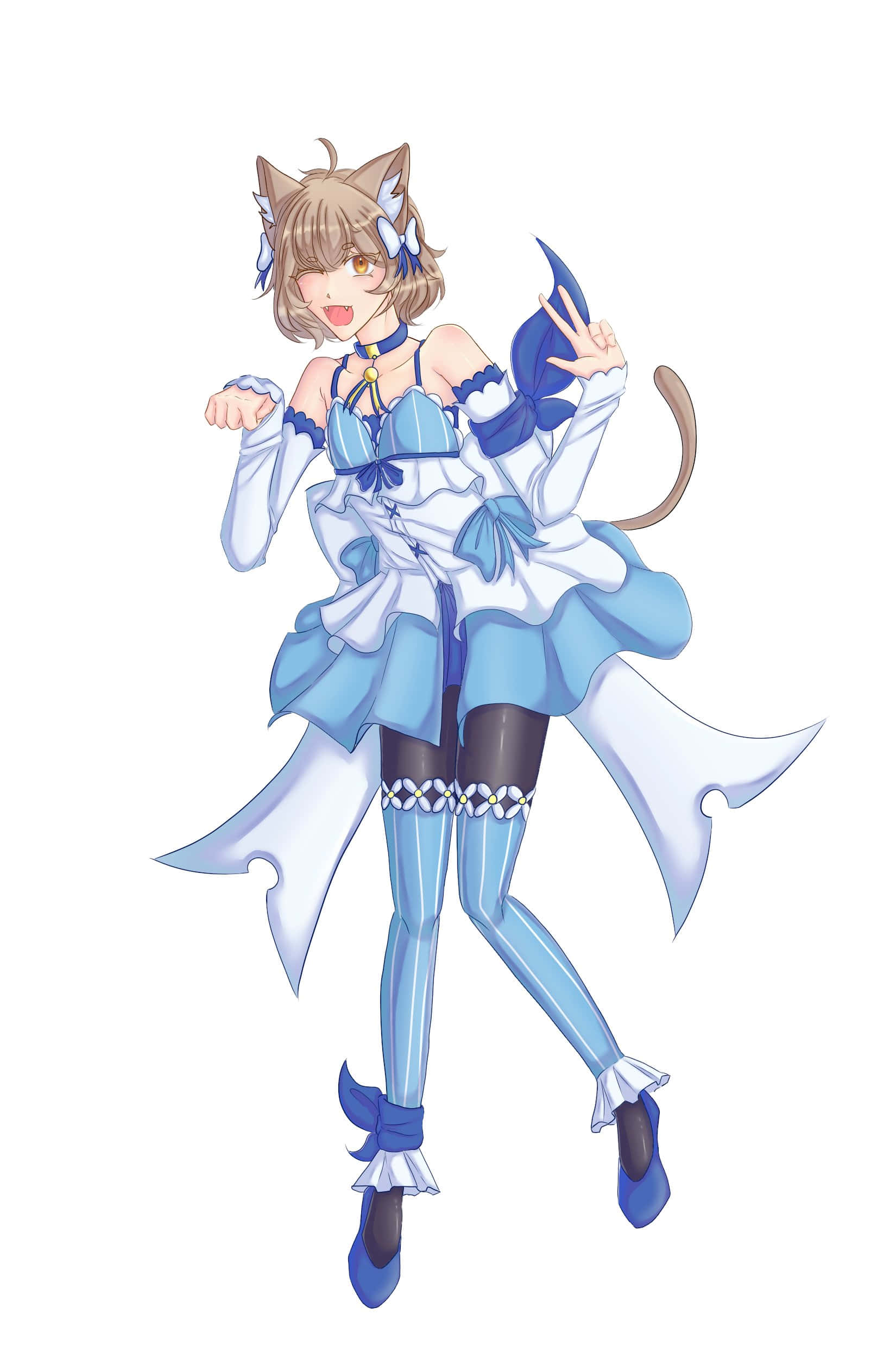 Felix Argyle, anime girl, cat ears, Full HD Phone Wallpaper
