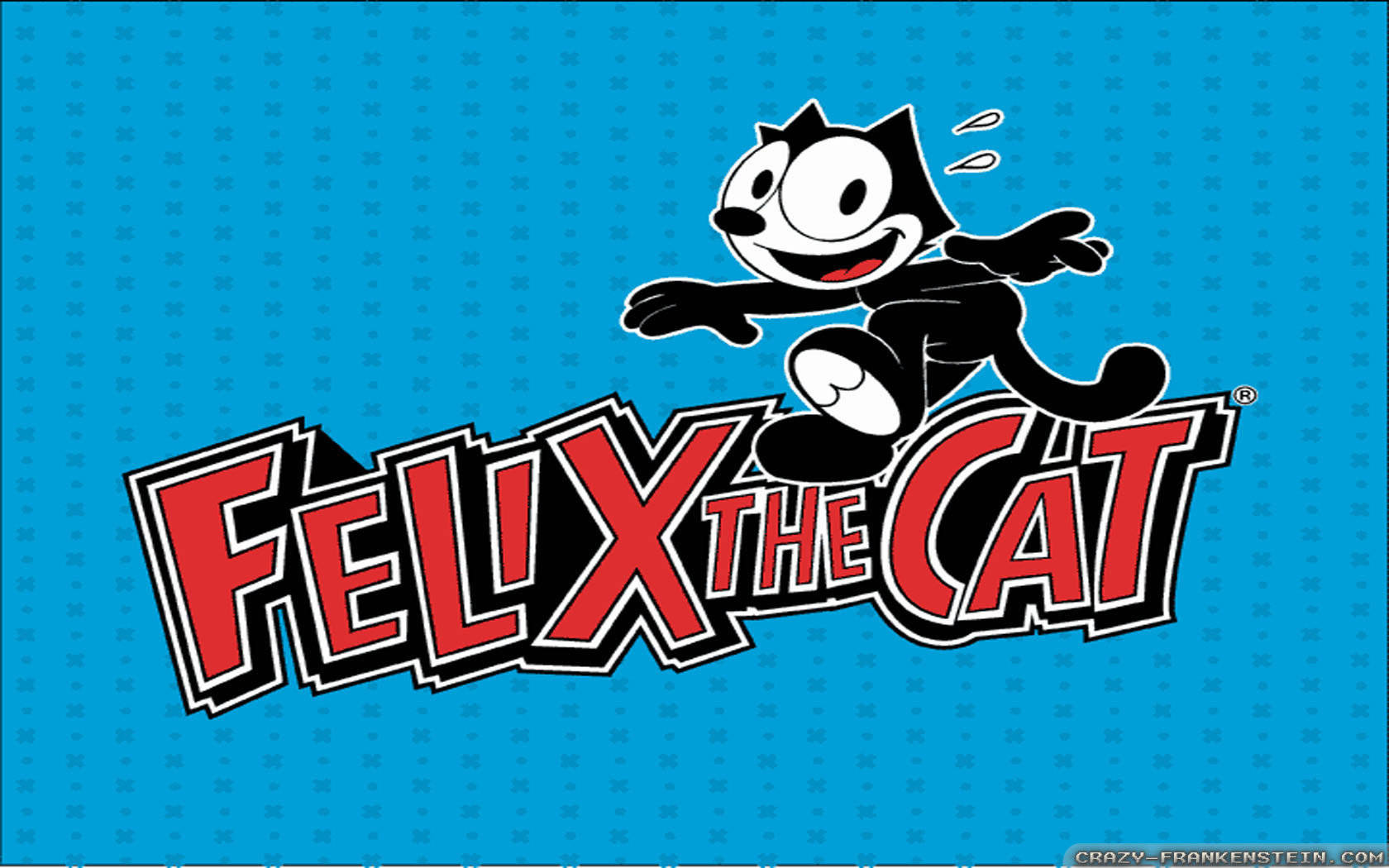 Felix The Cat, blue background, bold red logo text, HD Desktop Wallpaper