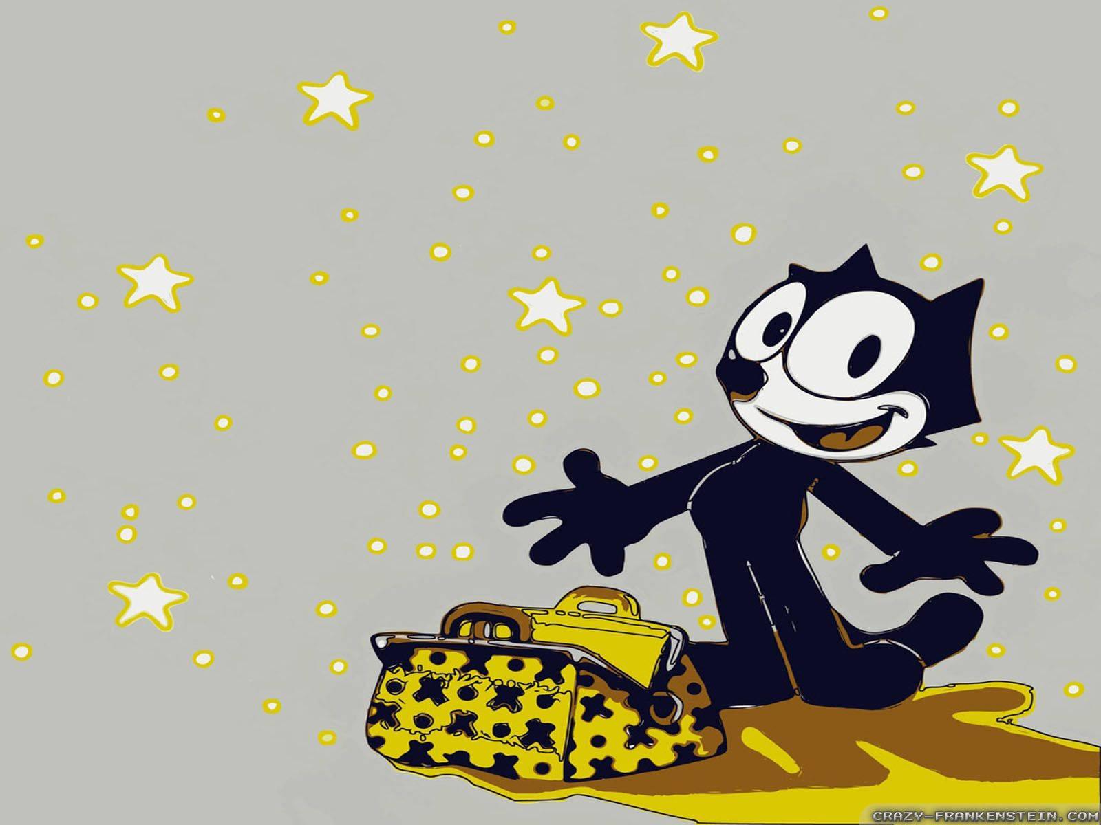Felix The Cat, magic bag of tricks, yellow puddle, HD Desktop Wallpaper
