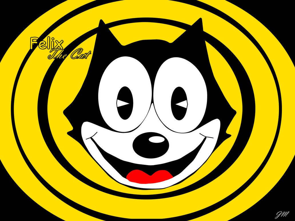 Felix The Cat, yellow, black background, SD Desktop Wallpaper