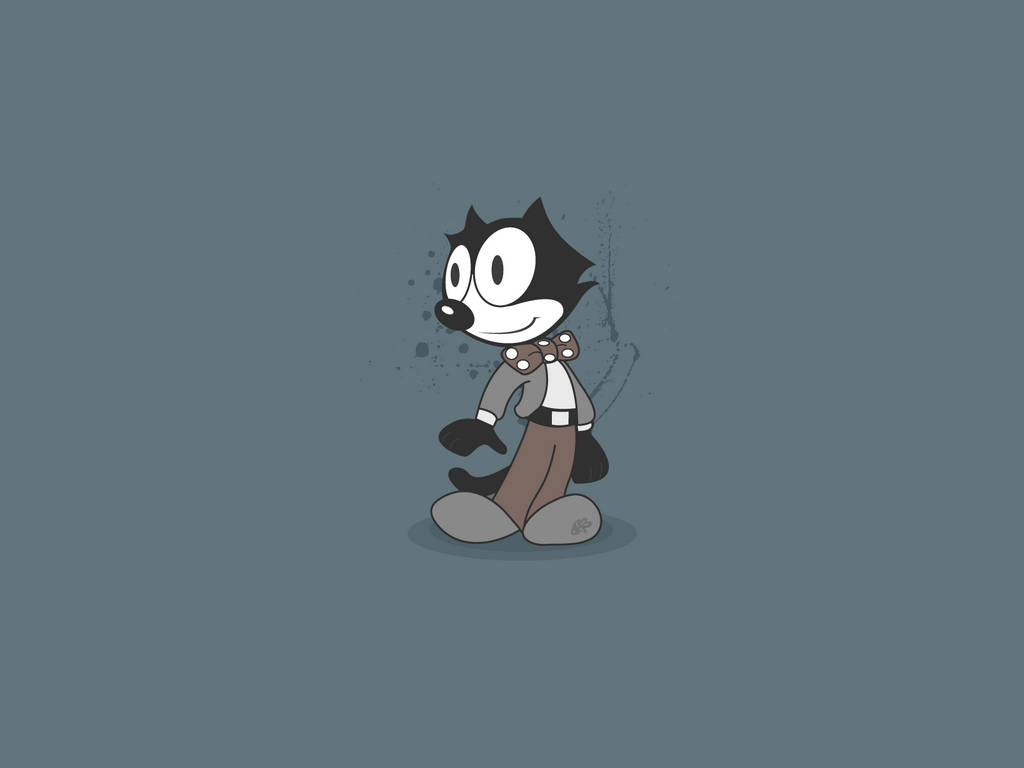 Felix The Cat, bow tie suit, minimalist gray setting, SD Desktop Wallpaper