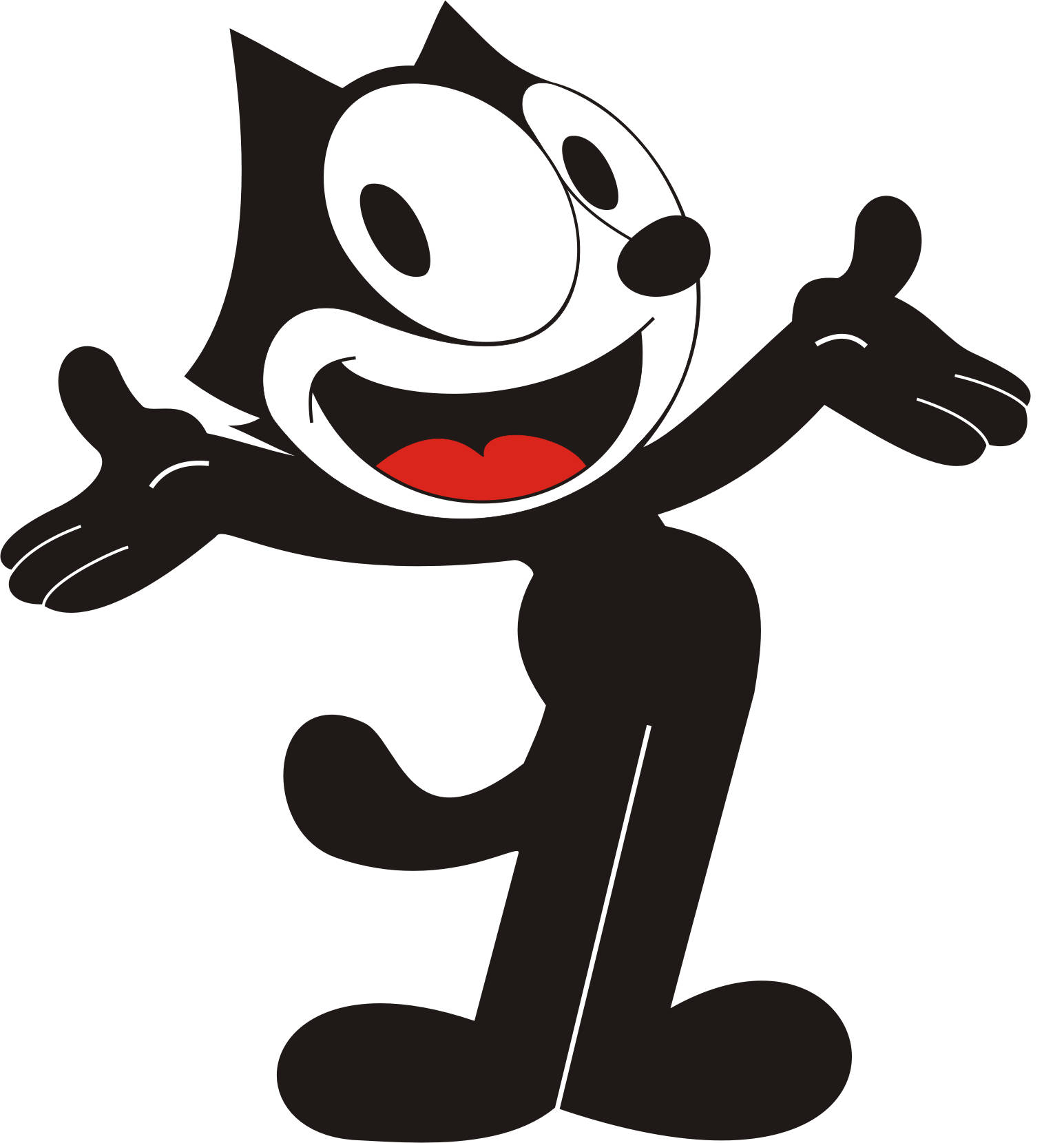 Felix The Cat, red tongue, black cartoon cat, HD Phone Wallpaper