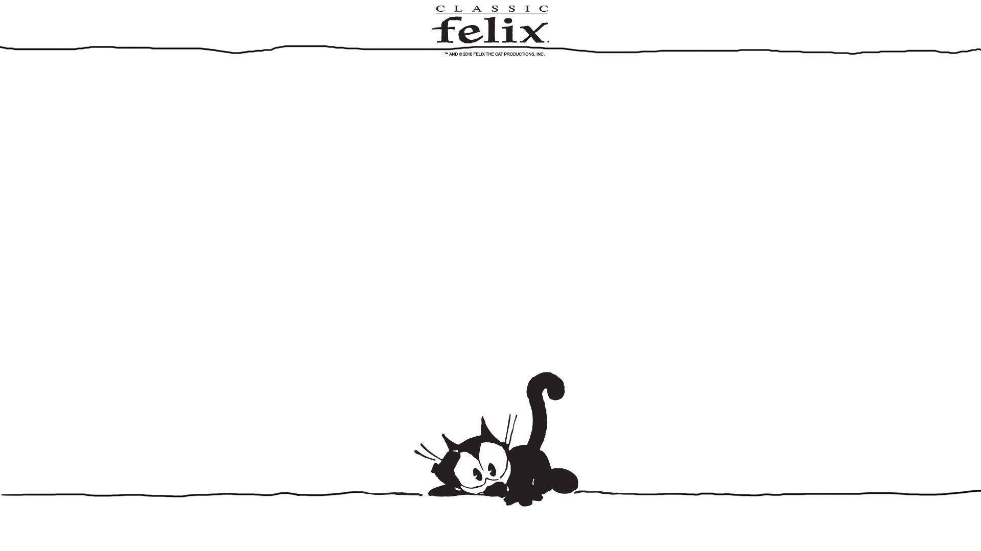 Felix The Cat, minimalist, black line border, Full HD Desktop Wallpaper
