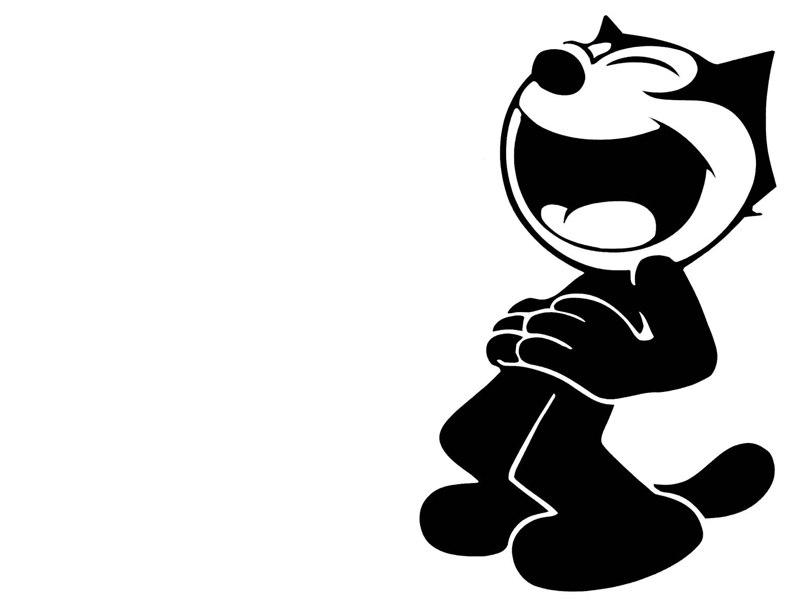 Felix The Cat, black and white, wide grin, HD Desktop Wallpaper