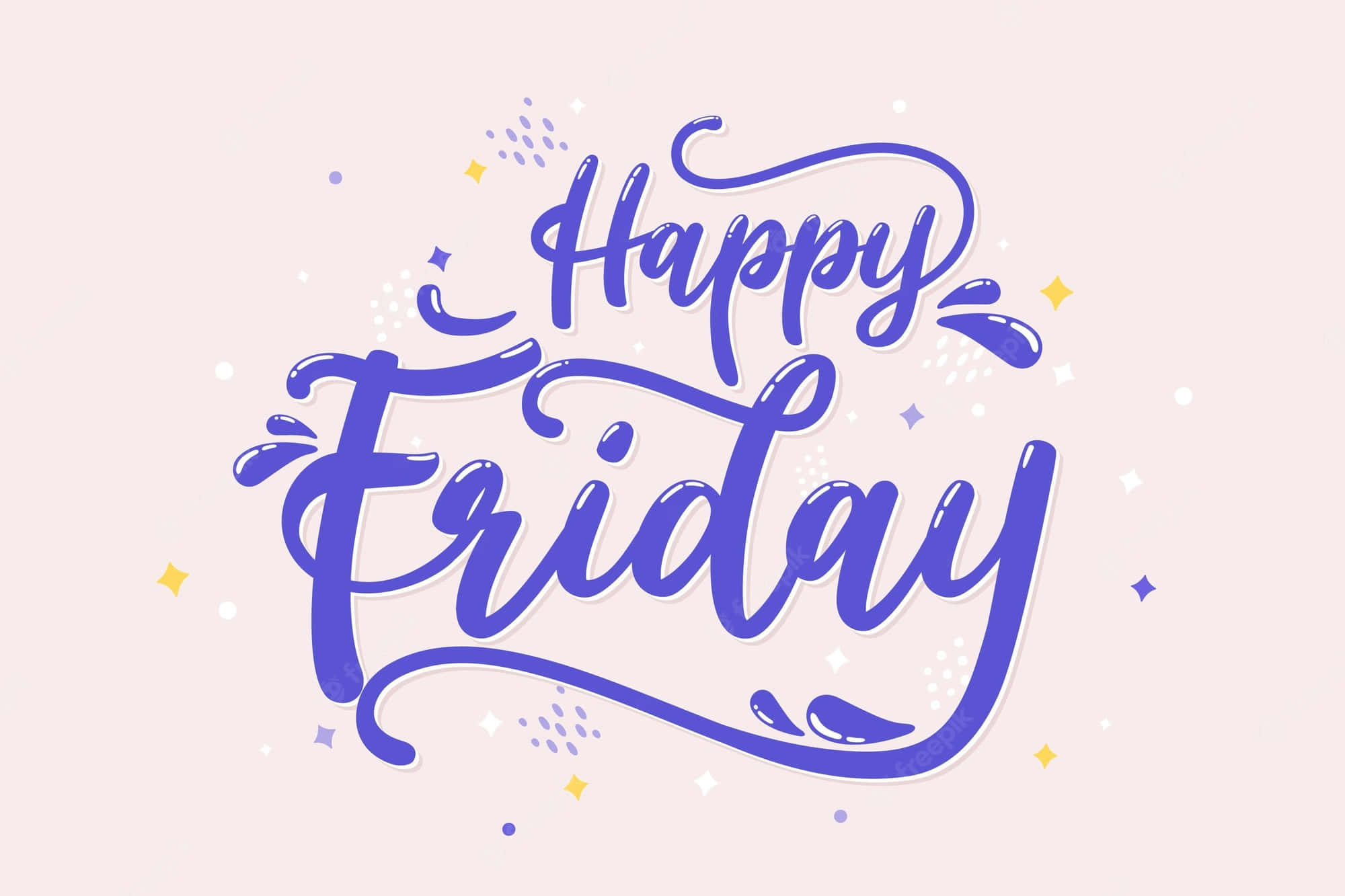 Happy Friday, purple calligraphy, soft pink background, Full HD Desktop Wallpaper