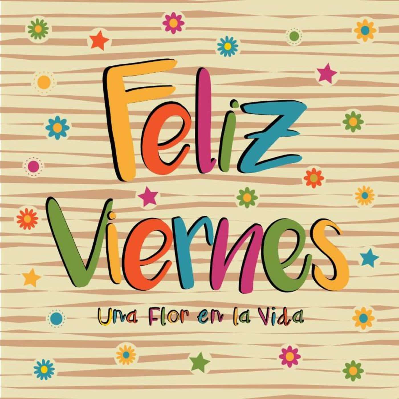 Feliz Viernes, striped background, flowers, HD Desktop Wallpaper