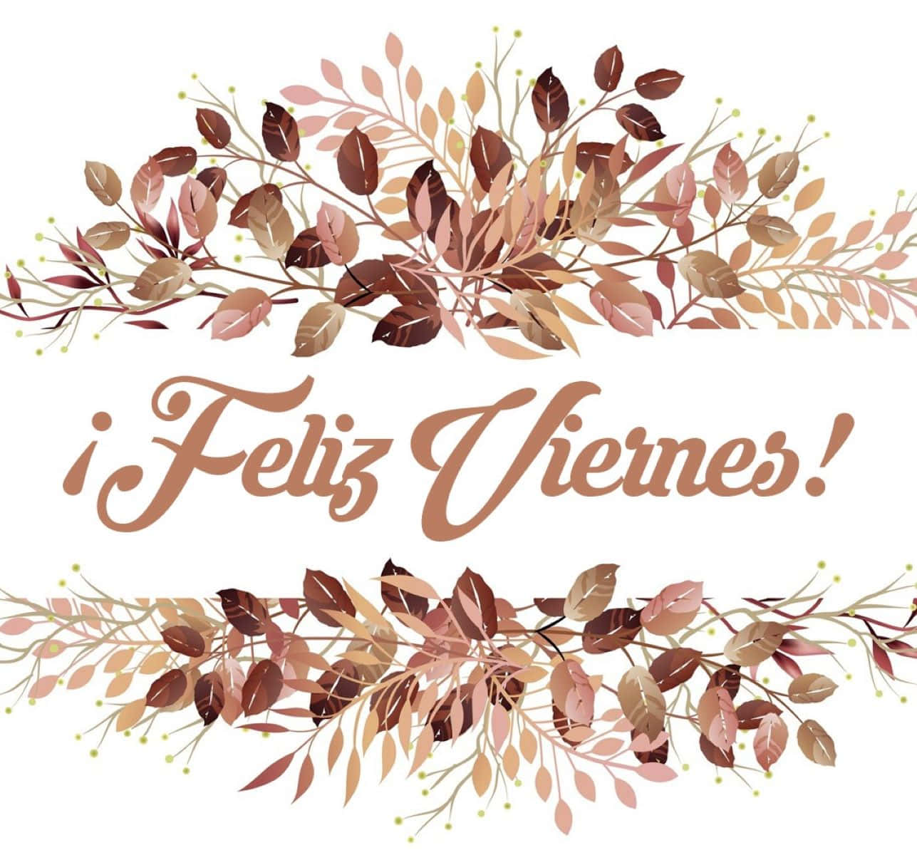 Feliz Viernes, autumn leaves, cursive text, HD Desktop Wallpaper