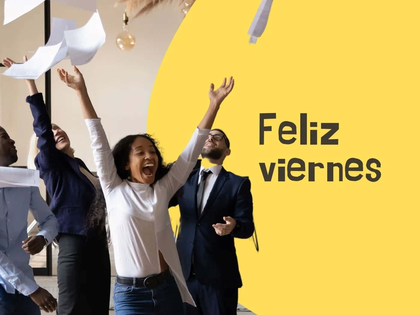 Feliz viernes, office workers, papers, HD Desktop Wallpaper